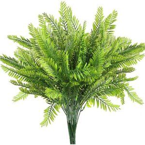 6Pcs Artificial Boston Fern Greenery Fake Plants Outdoor UV Resistant Plants